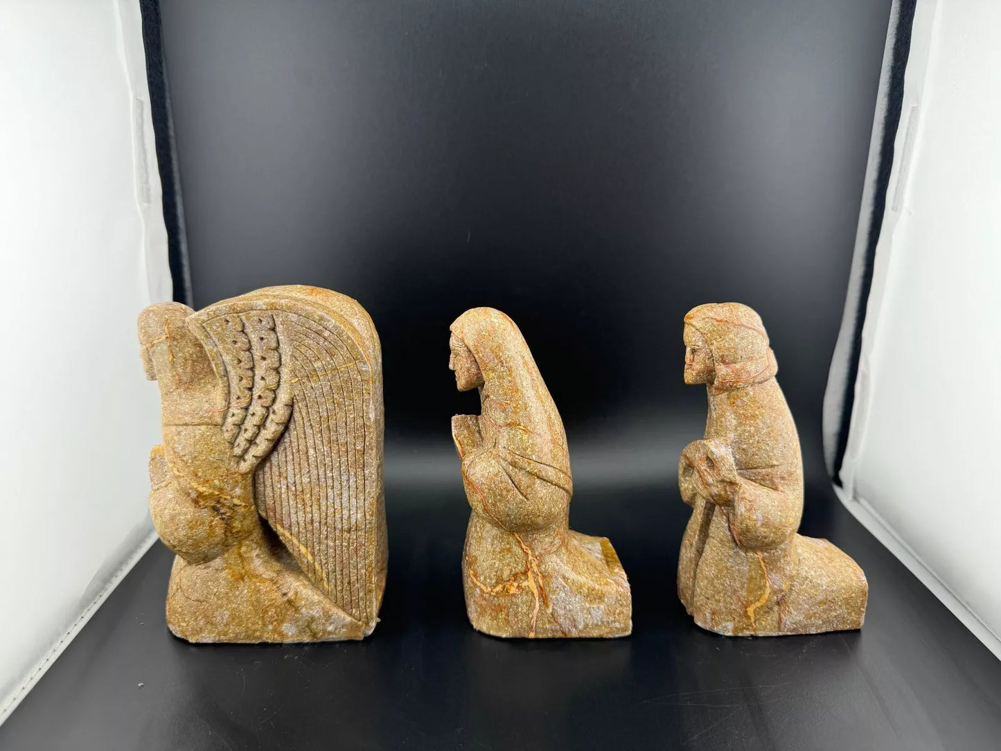 Vintage Hand Carved Soapstone Nativity Set Pieces