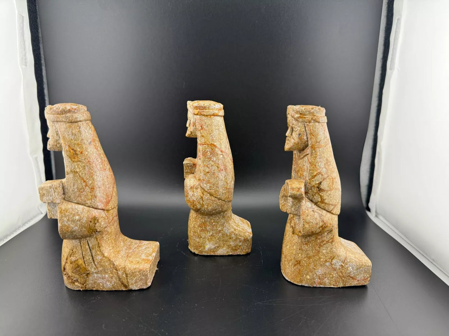 Vintage Hand Carved Soapstone Nativity Set Pieces