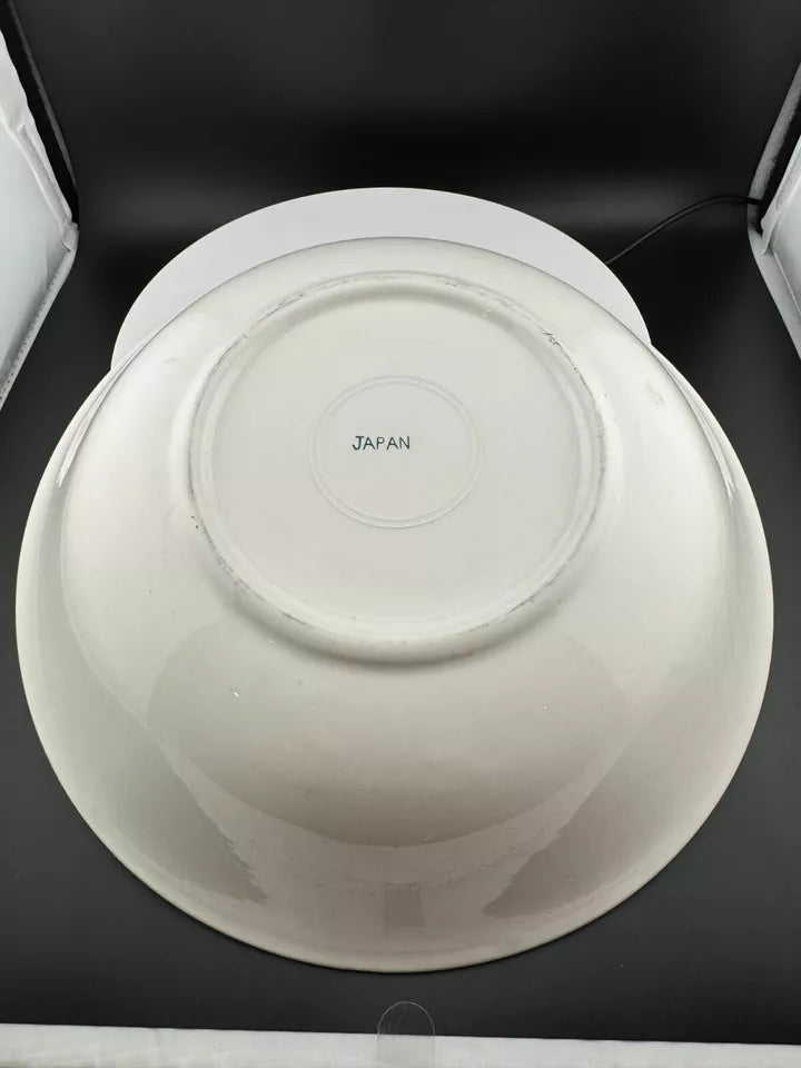 Mid-Century Japanese 10" Ironstone Bowl - Fig Pattern