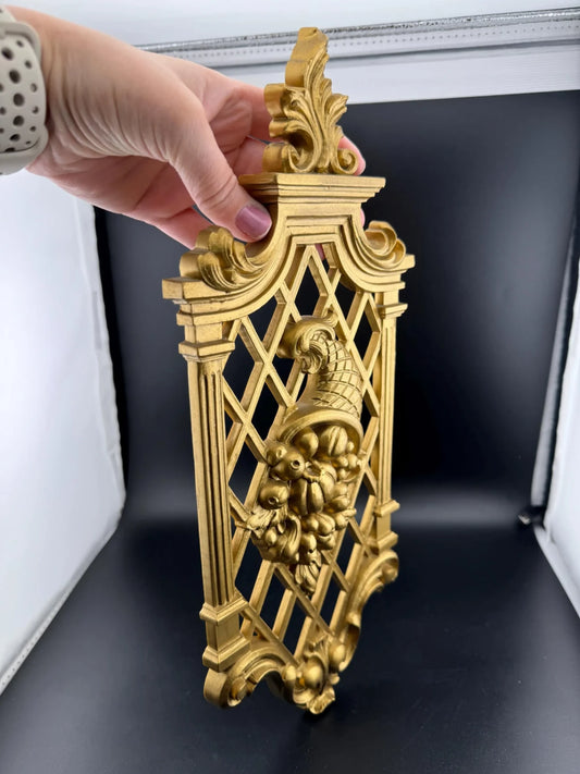 Vintage Gold Cornicopia Wall Hanging - Fall