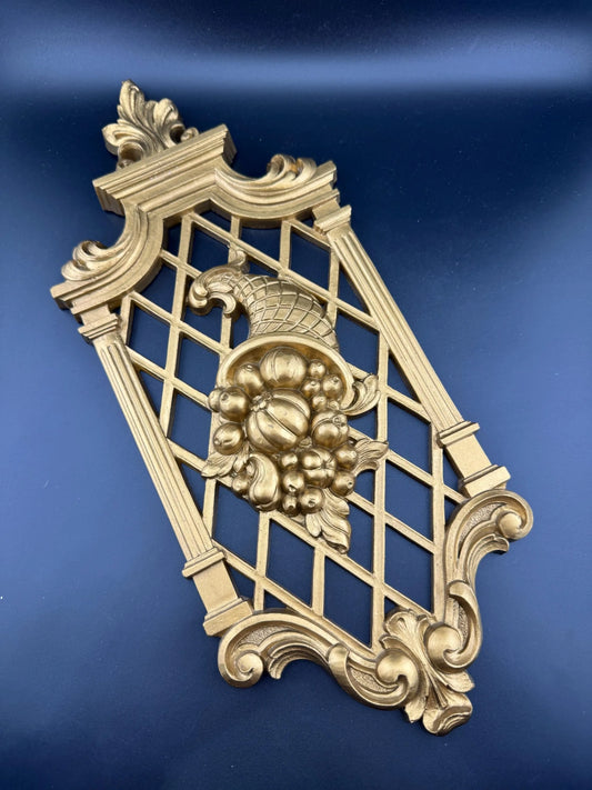 Vintage Gold Cornicopia Wall Hanging - Fall