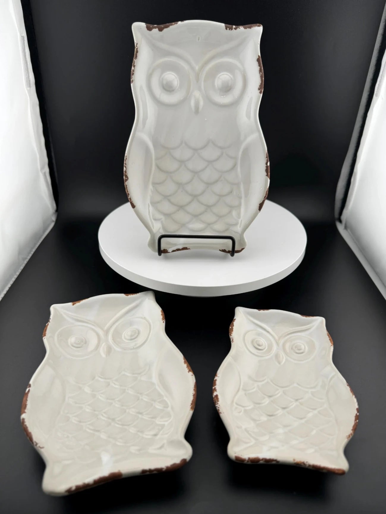 Set of 3 Owl Trinket Dishes