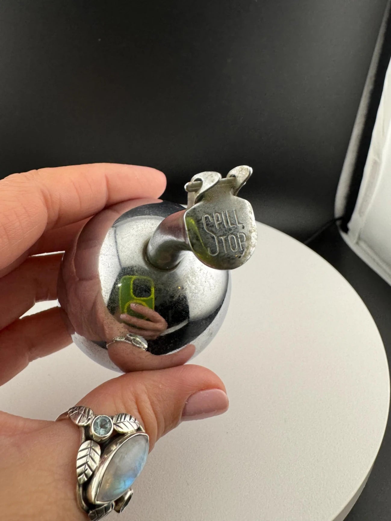 Vintage Stainless Steel Bubble Top Liquor Spout