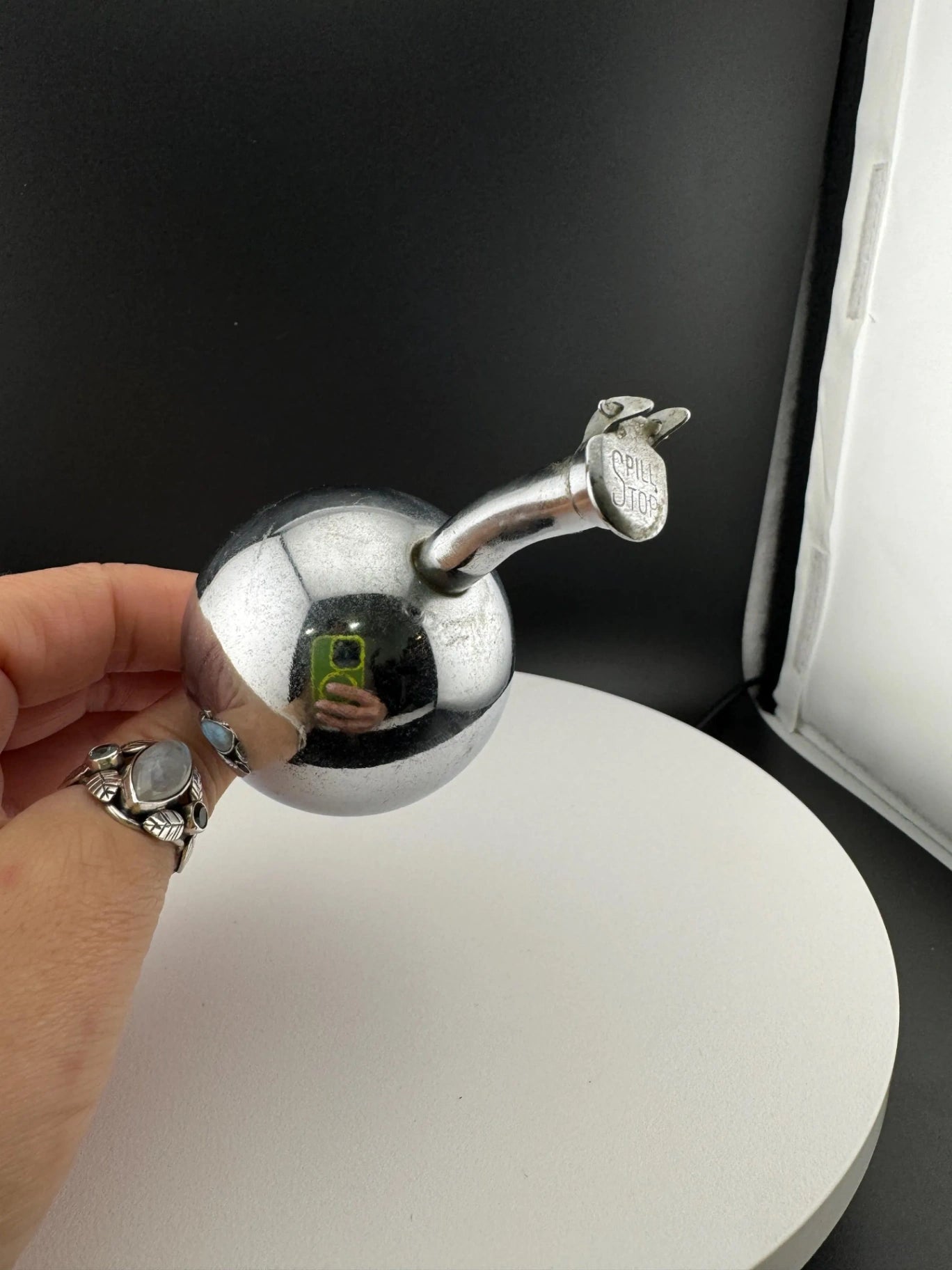 Vintage Stainless Steel Bubble Top Liquor Spout
