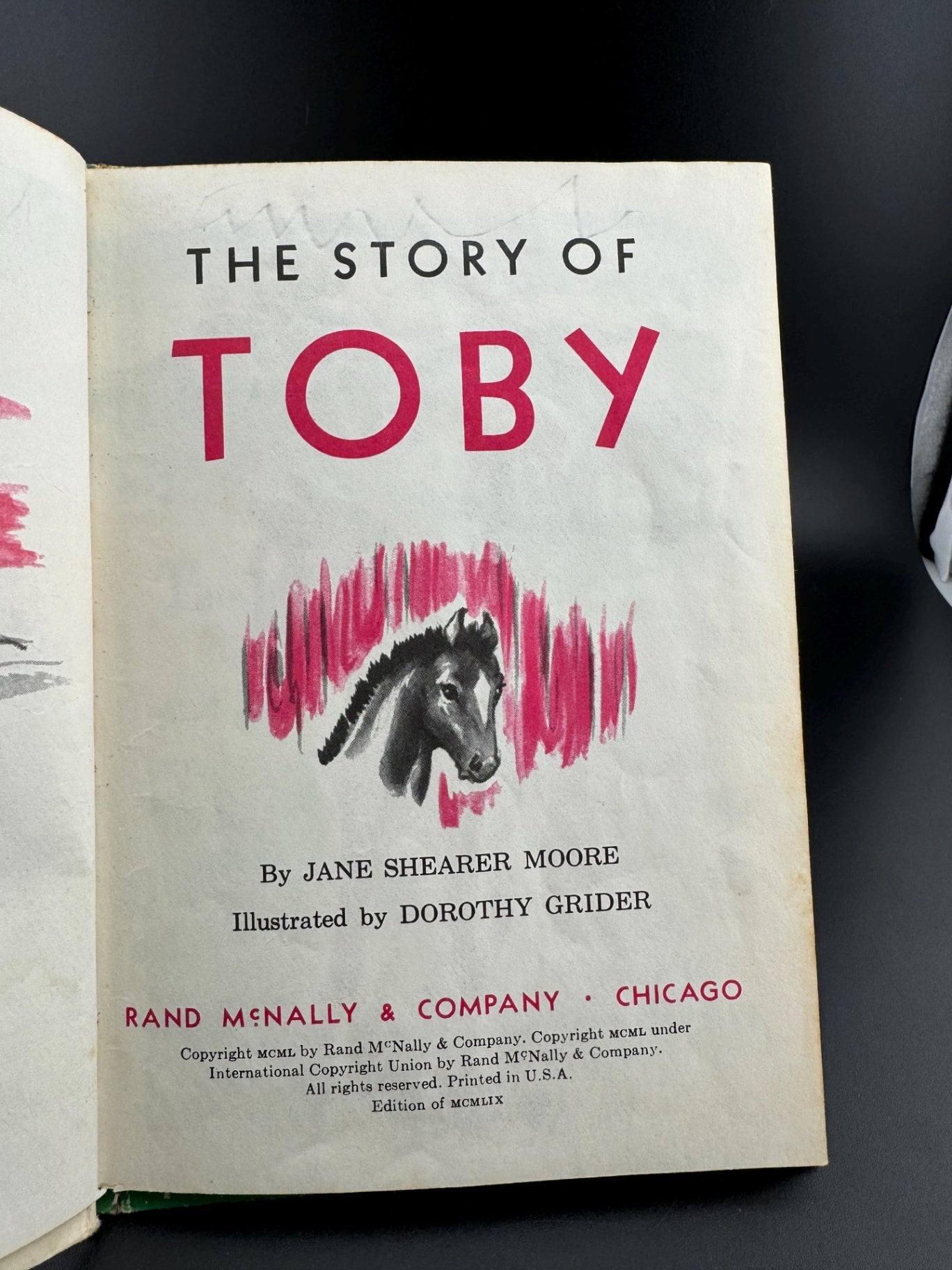 The Story of The Story of Toby by Jane Shearer Moore 1960 Rand McNally Junior Elf Book