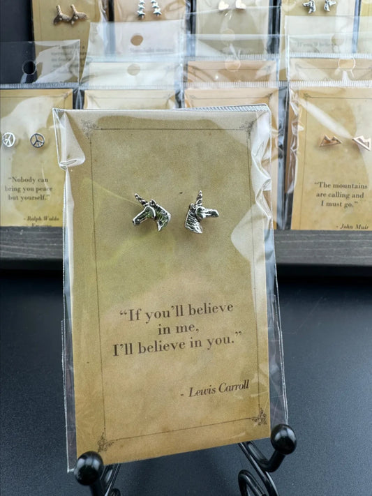 Unicorn Lewis Carroll Earrings