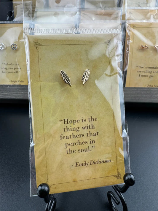 Feather Emily Dickinson Earrings