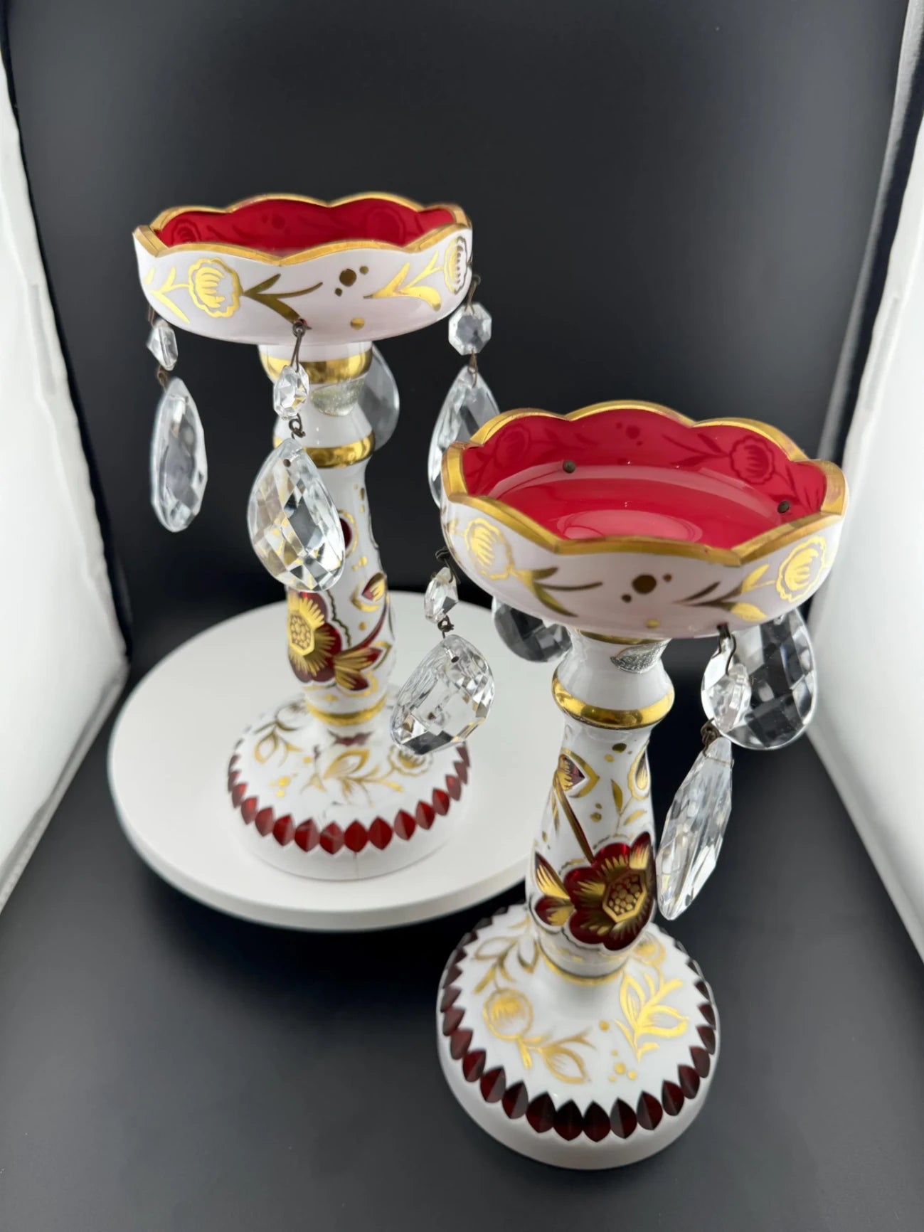 Stunning Pair of Bohemian Glass Lusters