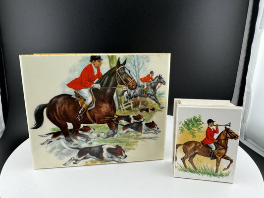 Vintage Cigarette  Match Box Set - Fox Hunting