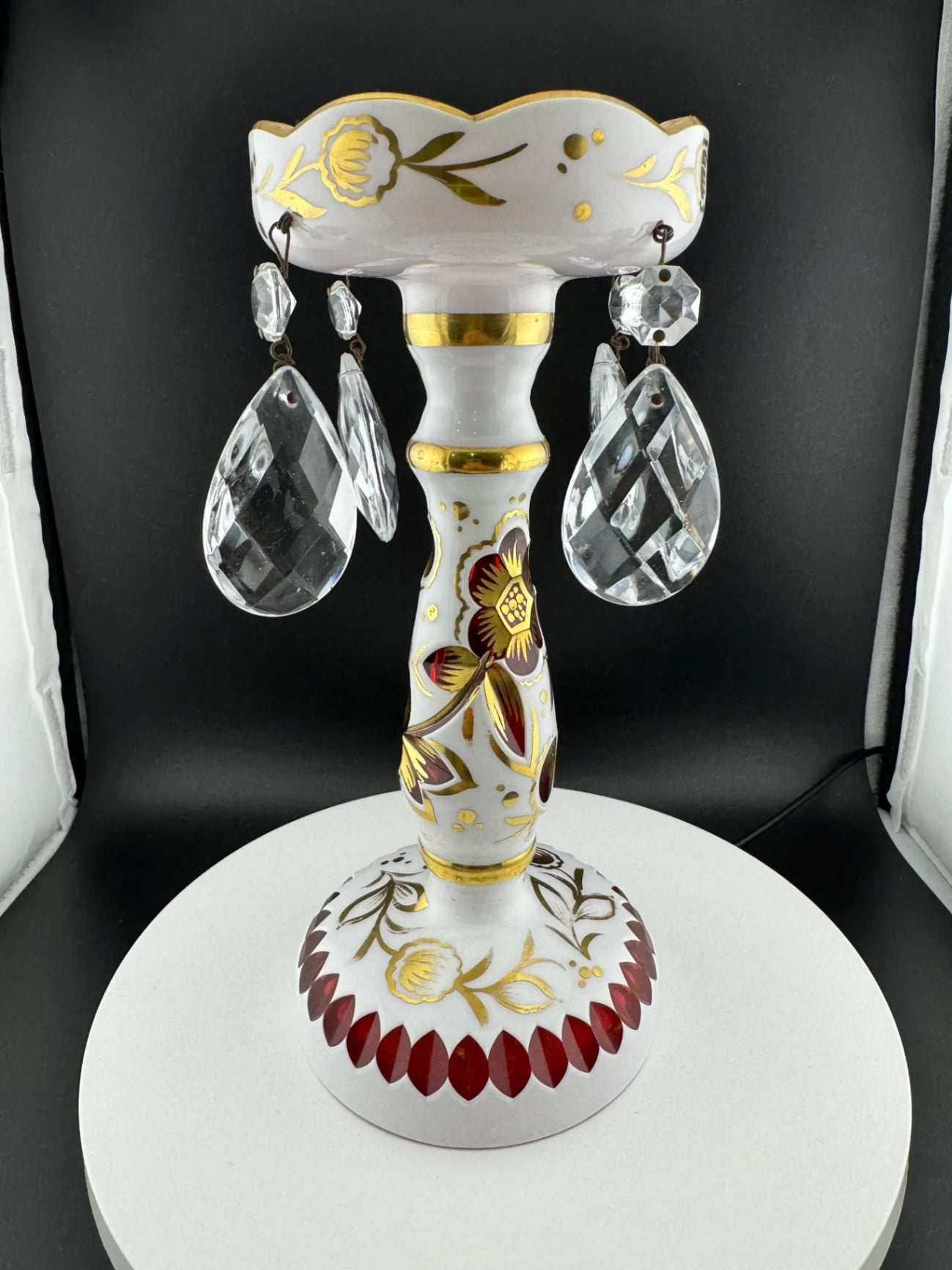 Stunning Pair of Bohemian Glass Lusters