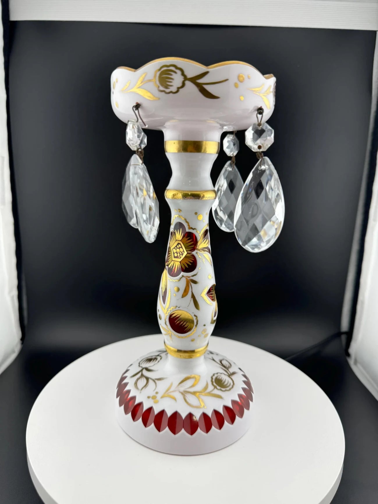 Stunning Pair of Bohemian Glass Lusters