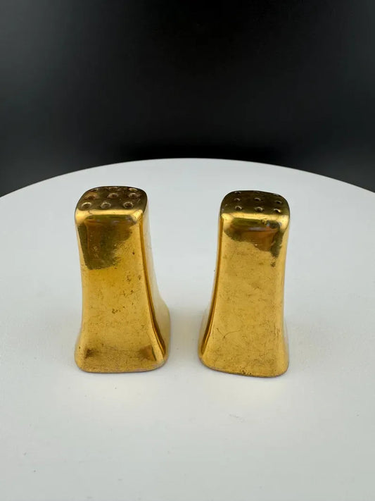 Vintage Gold Miniature Salt & Pepper Shakers