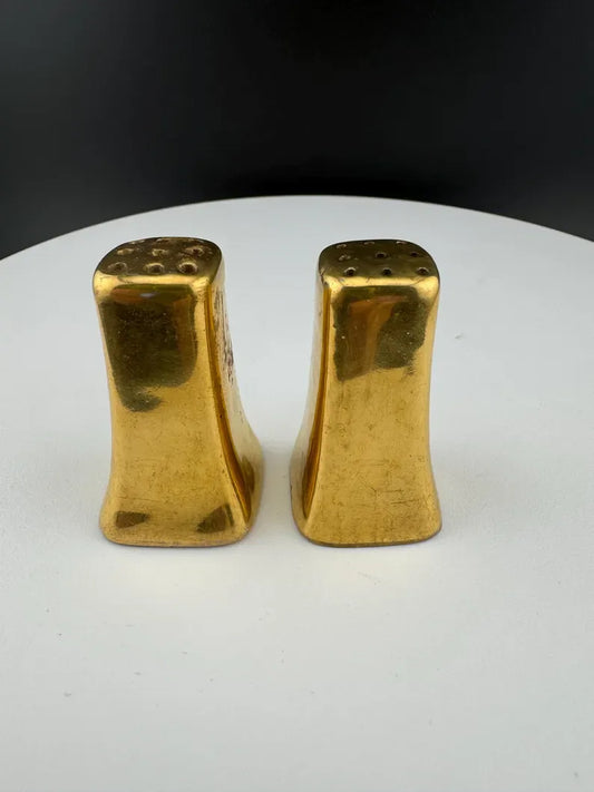 Vintage Gold Miniature Salt & Pepper Shakers