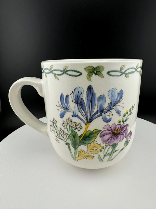 Thompson Pottery Retired "Floral Garden" Blue & Purple Mug