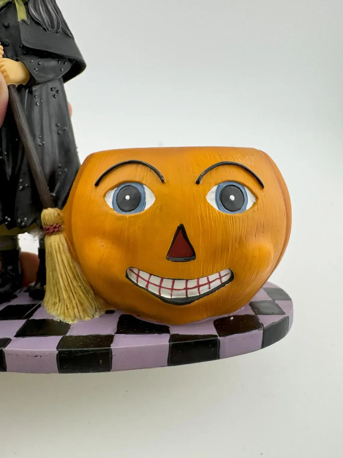 Witch with Pumpkin Tealight Candleholder by Heather Hykes