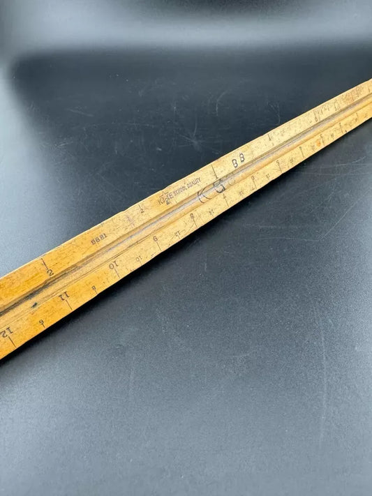 Vintage 3-Sided Wooden Ruler K&E School Quality