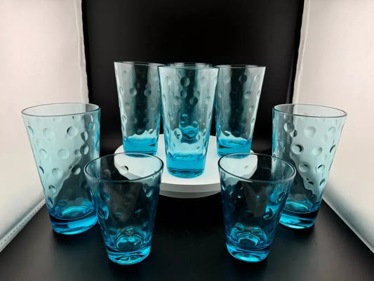 Vintage Hazel Atlas Capri Dots Glasses - Set of 6 Tall Tumblers
