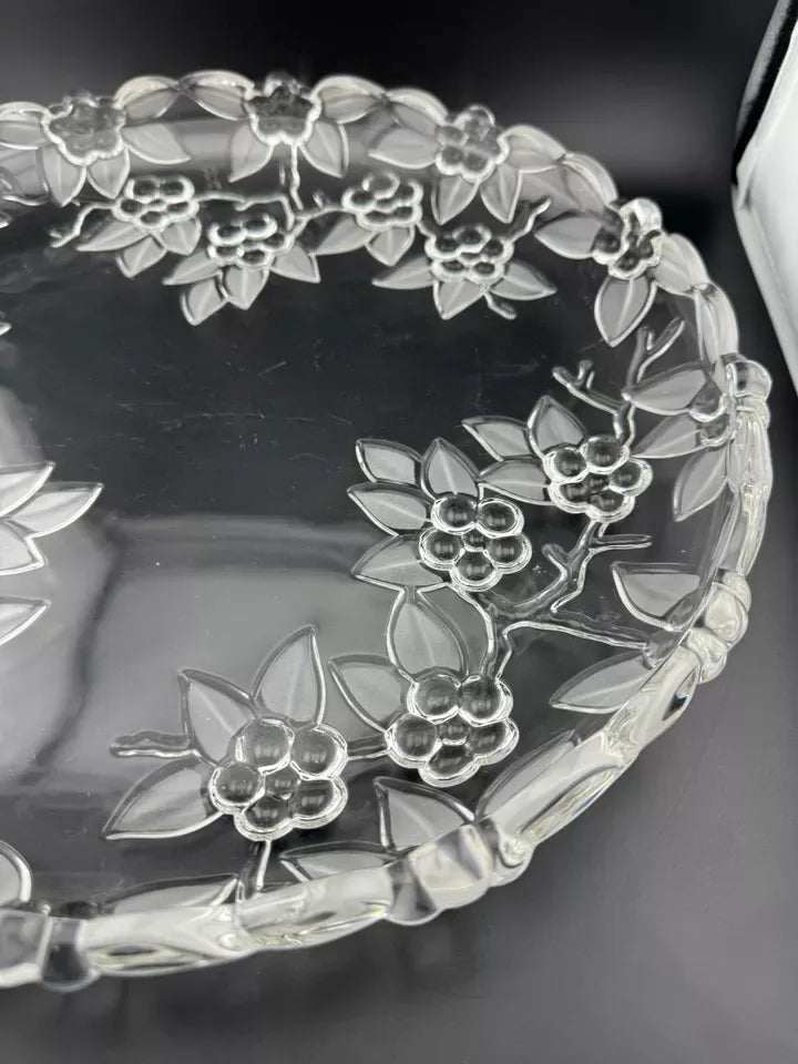 Walther Glass Clear Glass Cherry Blossom, Apple Blossom Serving Plate