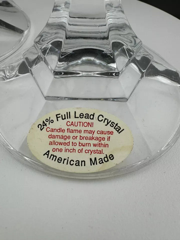 Vintage American-Made 24% Full Lead Crystal Candlesticks