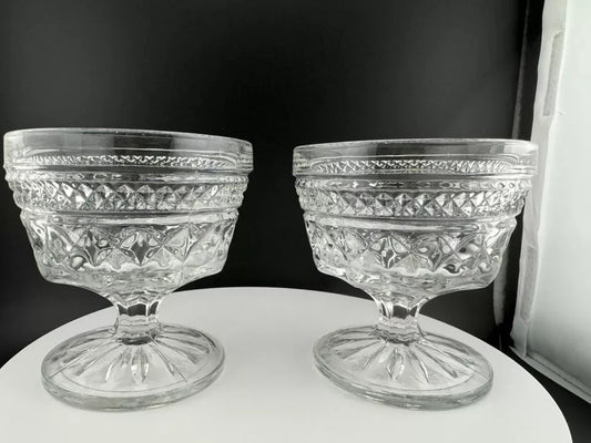 Anchor Hocking Wexford Clear Glass Sherbet Dishes