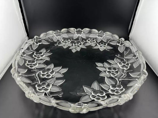 Walther Glass Clear Glass Cherry Blossom, Apple Blossom Serving Plate