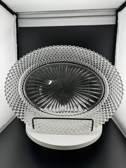 Vintage Anchor Hocking Clear Miss America Oval Serving Platter
