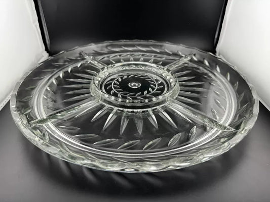 Vintage Indiana Glass Laurel Leaf Pattern 4 Part Relish Tray