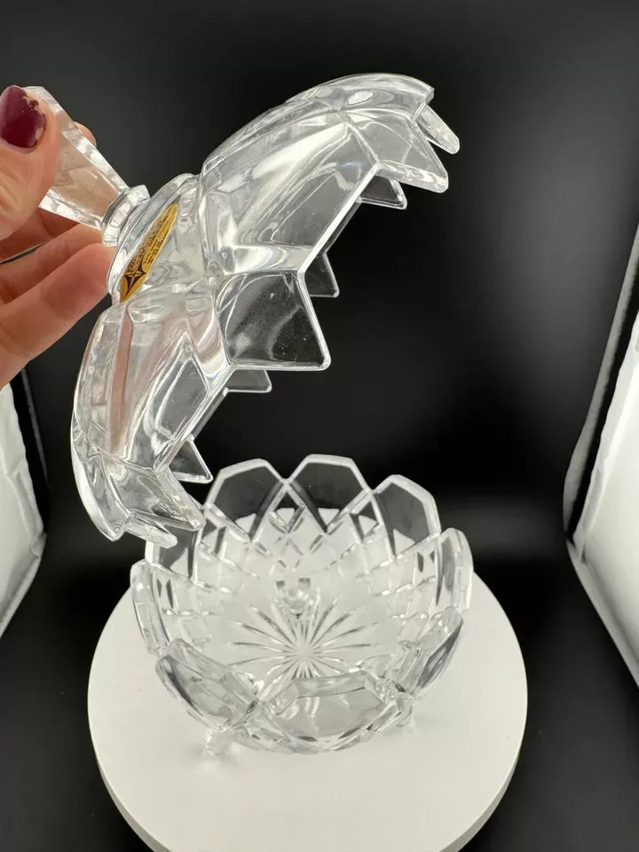 The European Collection Lead Crystal Footed & Lidded Candy or Nut Bowl