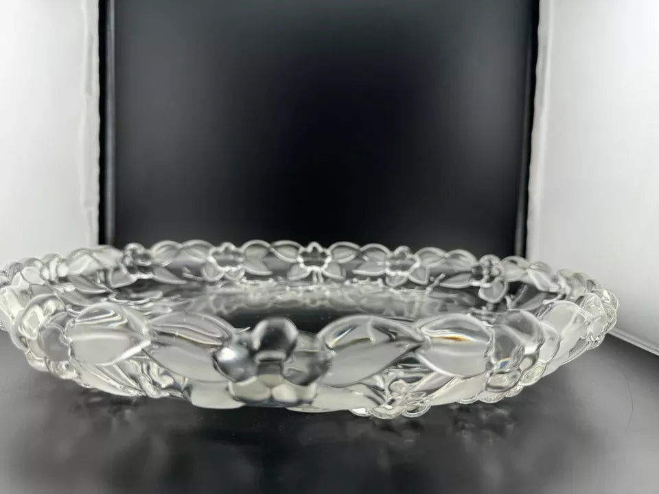 Walther Glass Clear Glass Cherry Blossom, Apple Blossom Serving Plate