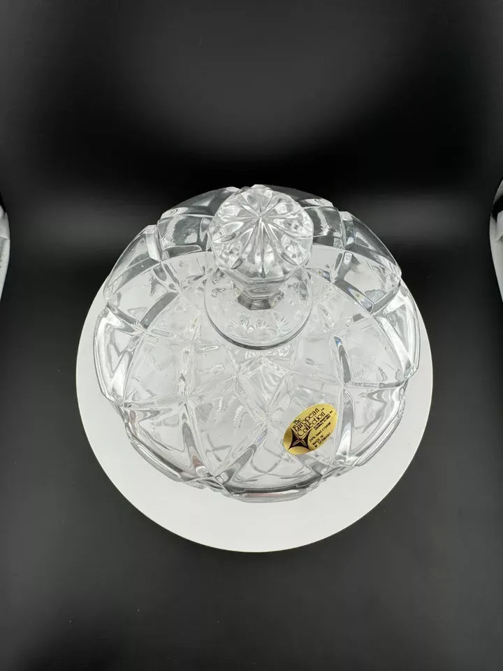 The European Collection Lead Crystal Footed & Lidded Candy or Nut Bowl