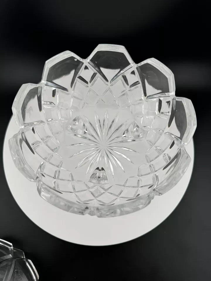 The European Collection Lead Crystal Footed & Lidded Candy or Nut Bowl