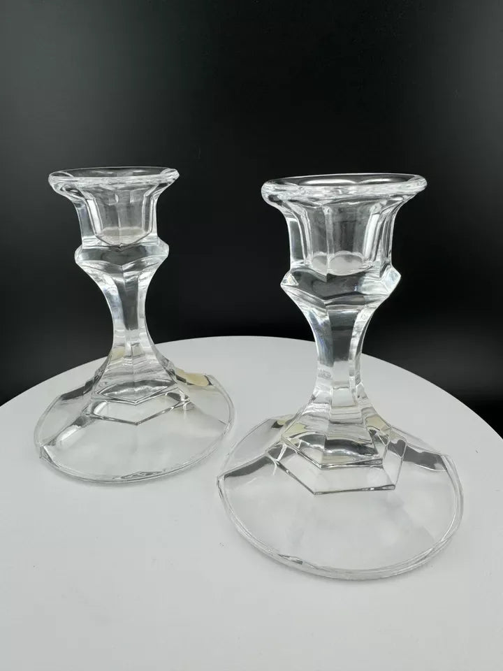 Vintage American-Made 24% Full Lead Crystal Candlesticks