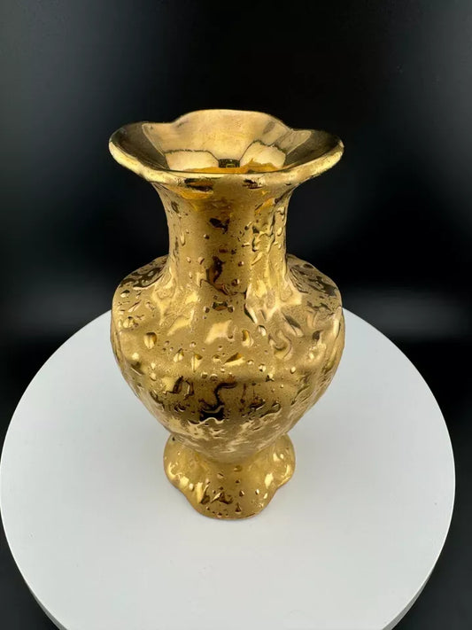 Mid Century Weeping Gold Piece - Urn Vase