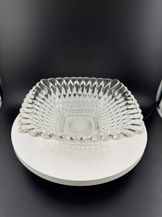 Vintage Indiana Glass Diamond Pattern Square Candy Dish