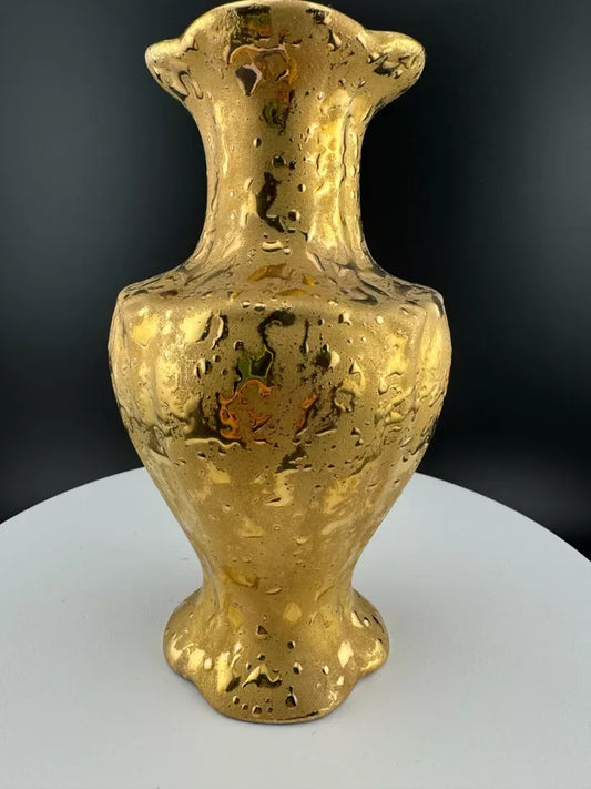 Mid Century Weeping Gold Piece - Urn Vase