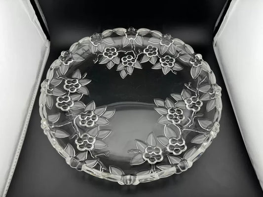 Walther Glass Clear Glass Cherry Blossom, Apple Blossom Serving Plate