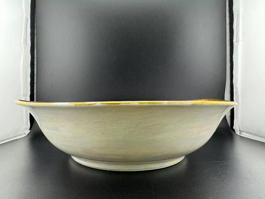 Schlackenwerth Lusterware Handled Serving Bowl