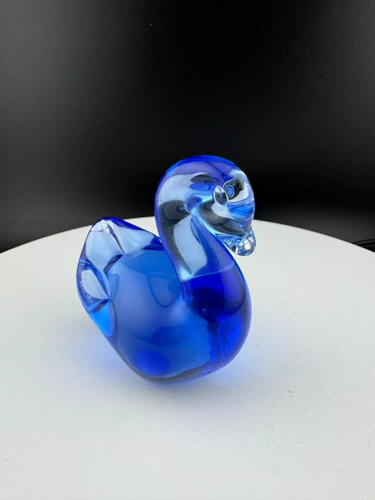 Cobalt Blue Glass Swan Figurine/Paperweight