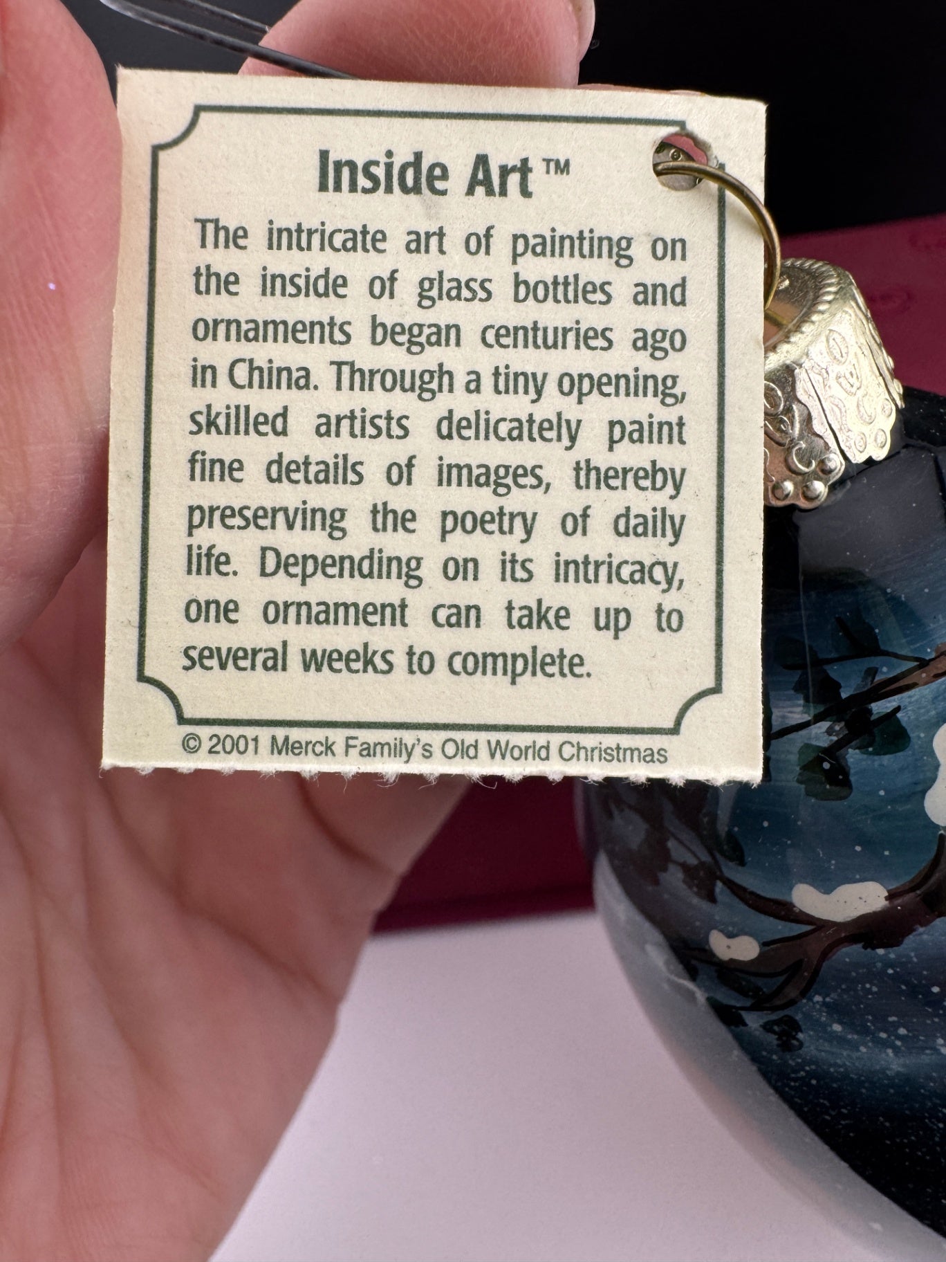 Old World Christmas Ornament - 2001