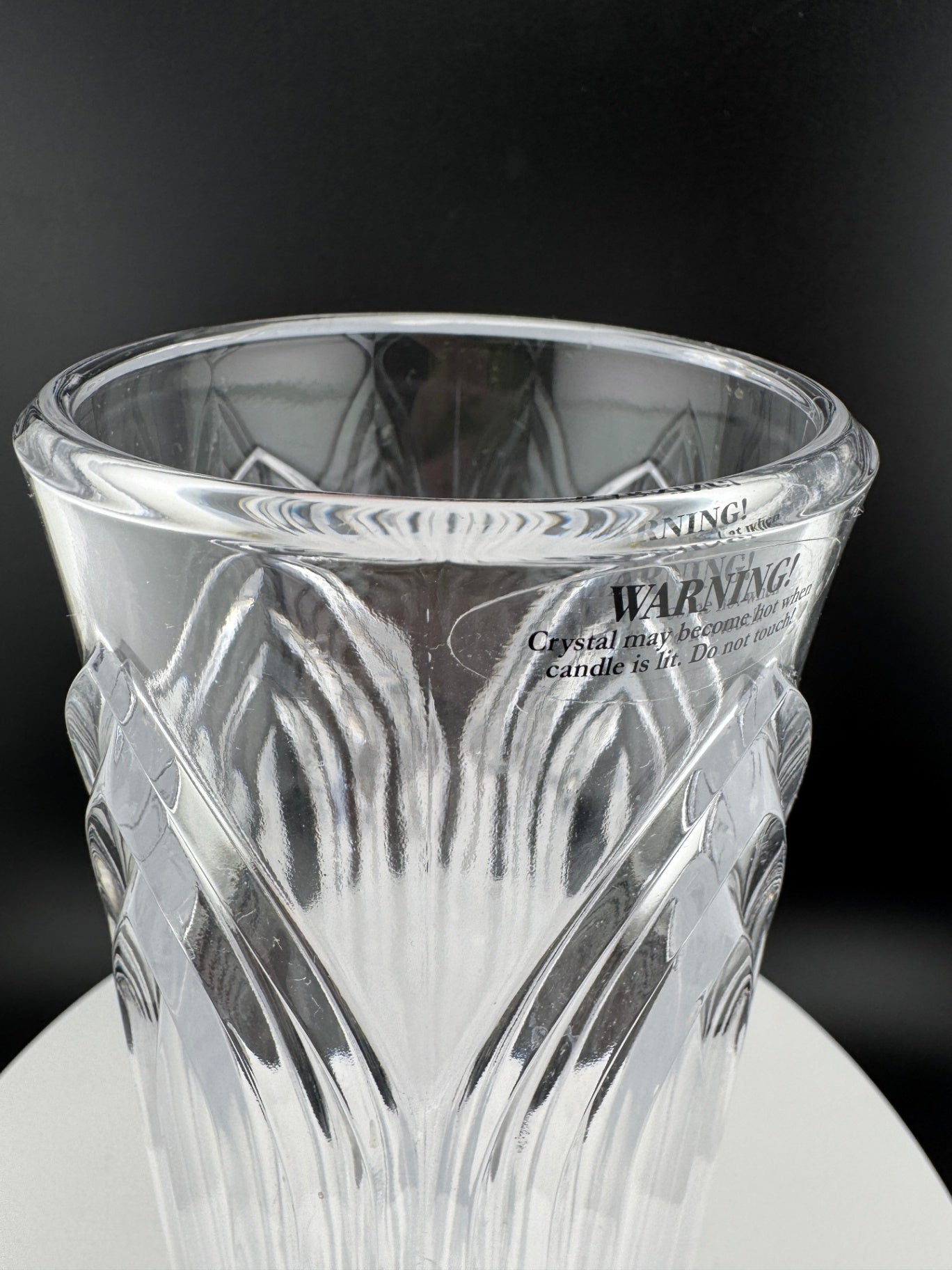 Vintage 24% Lead Crystal Chimney Candle Shade
