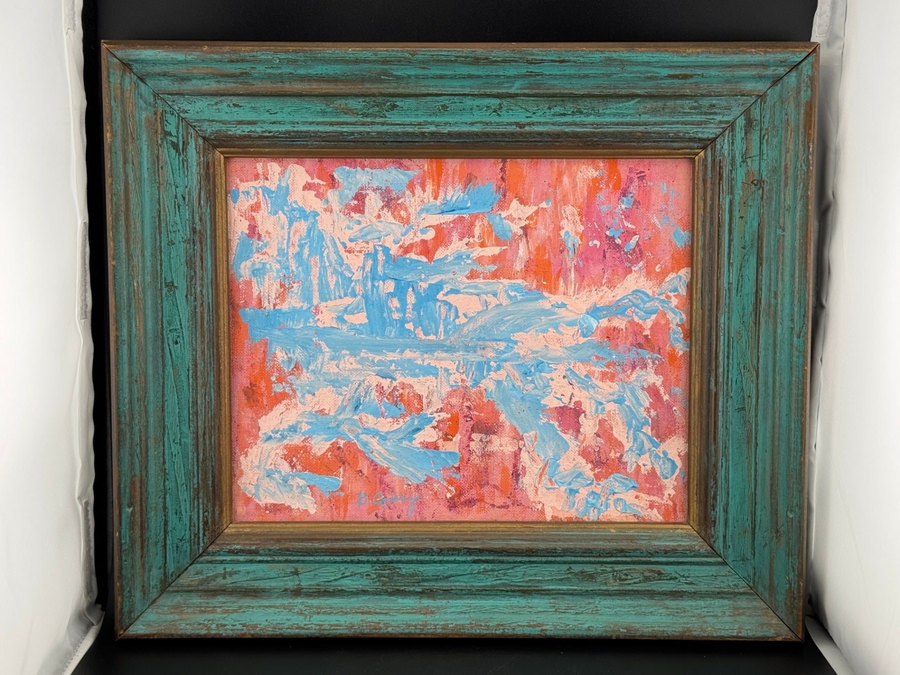 Original Framed Acrylic Painting "Blue Horse" by Guy Avery