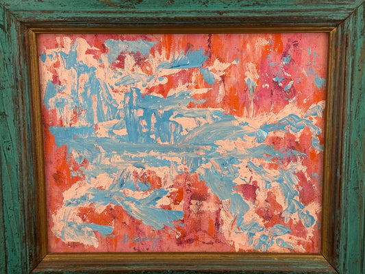 Original Framed Acrylic Painting "Blue Horse" by Guy Avery