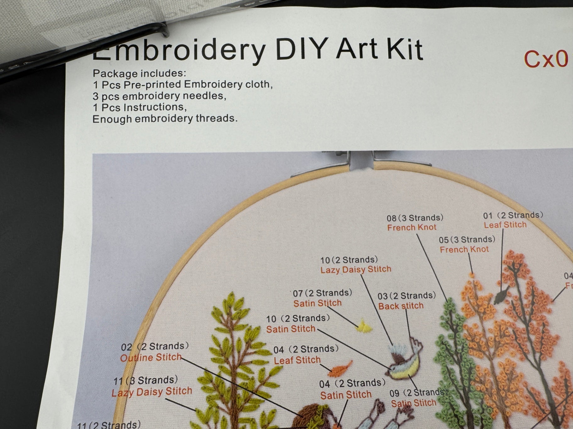 New Little Girl with Bird Embroidery Kit - Cx0187
