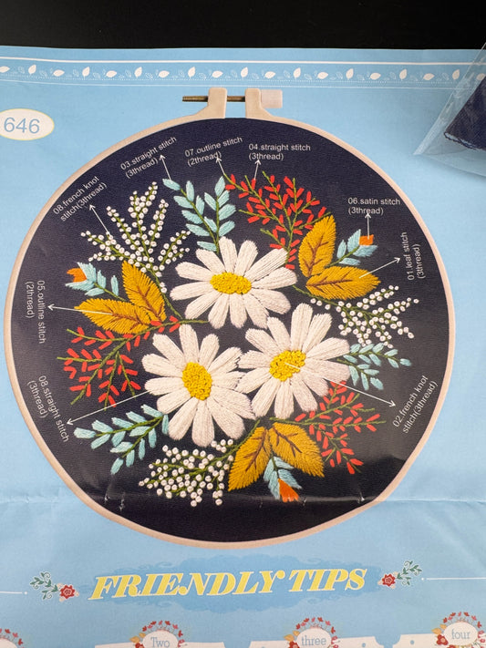 New Folk Floral Embroidery Kit - No. 646
