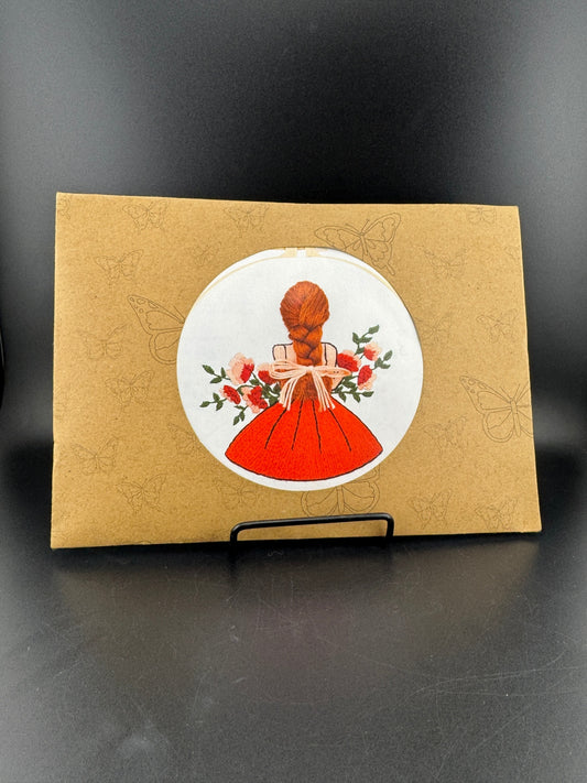 New Redhead in a Red Dress Embroidery Kit