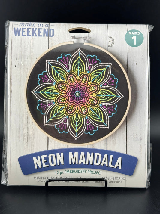 New Neon Mandala 6" Hoop Embroidery Kit - #49808