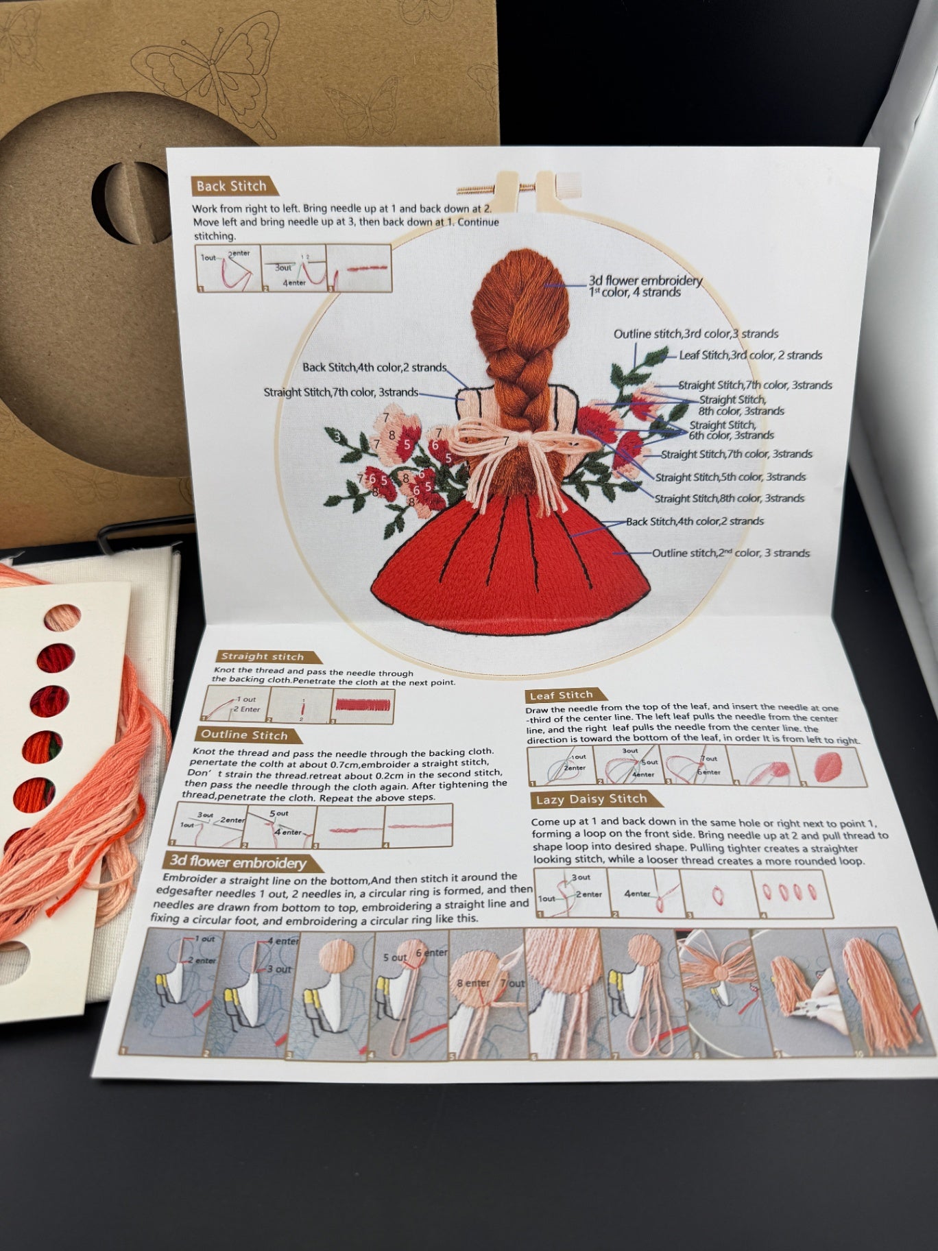 New Redhead in a Red Dress Embroidery Kit