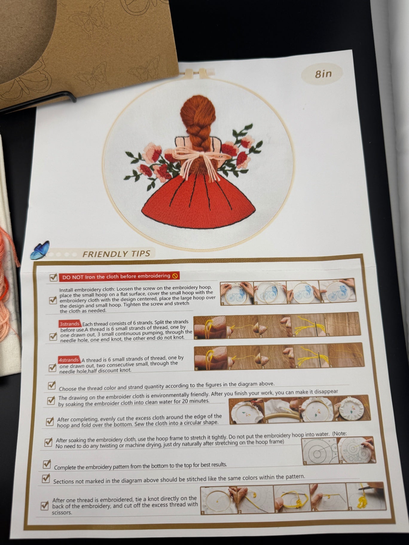 New Redhead in a Red Dress Embroidery Kit