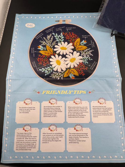 New Folk Floral Embroidery Kit - No. 646