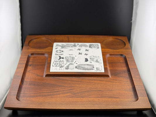 Mid Century Teak Cheese Tray by Georges Briard
